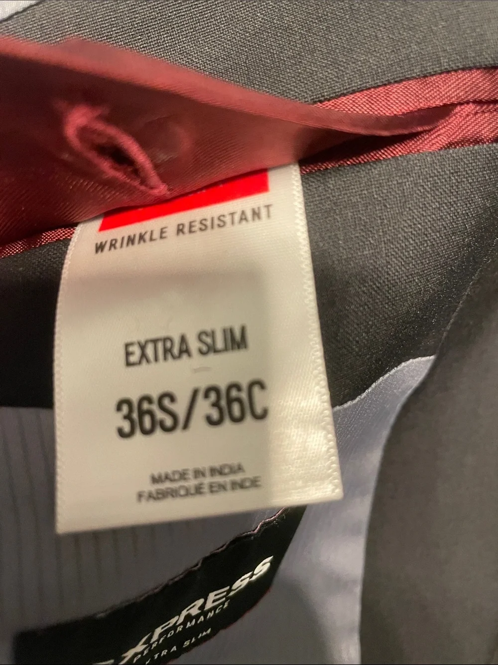 Express Men's Charcoal Gray Two-Button Suit Blazer